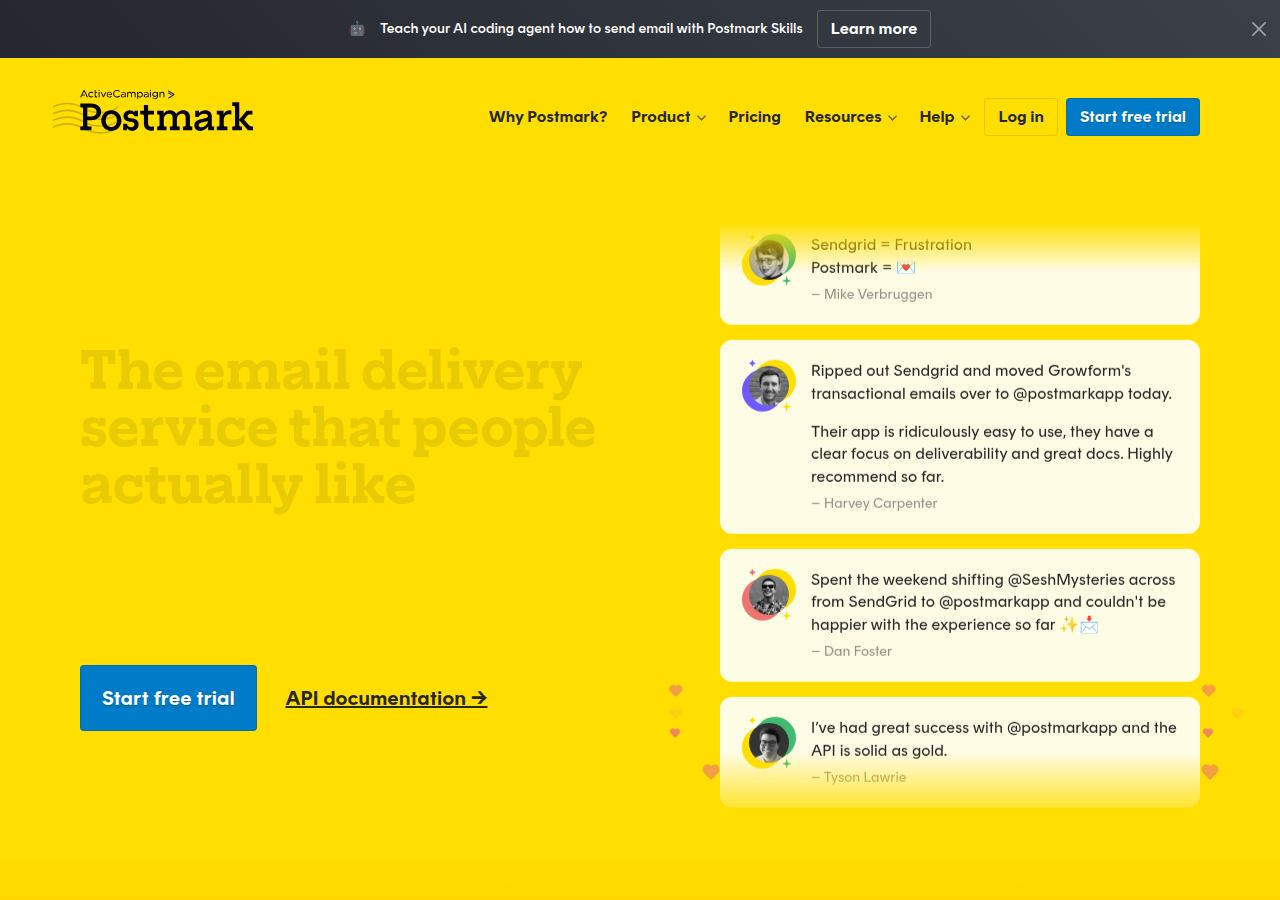 Screenshot of postmarkapp.com