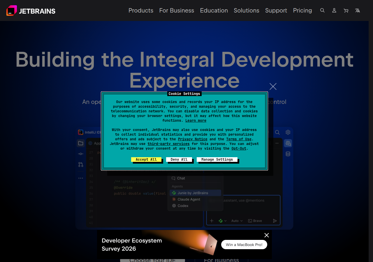 Screenshot of jetbrains.com