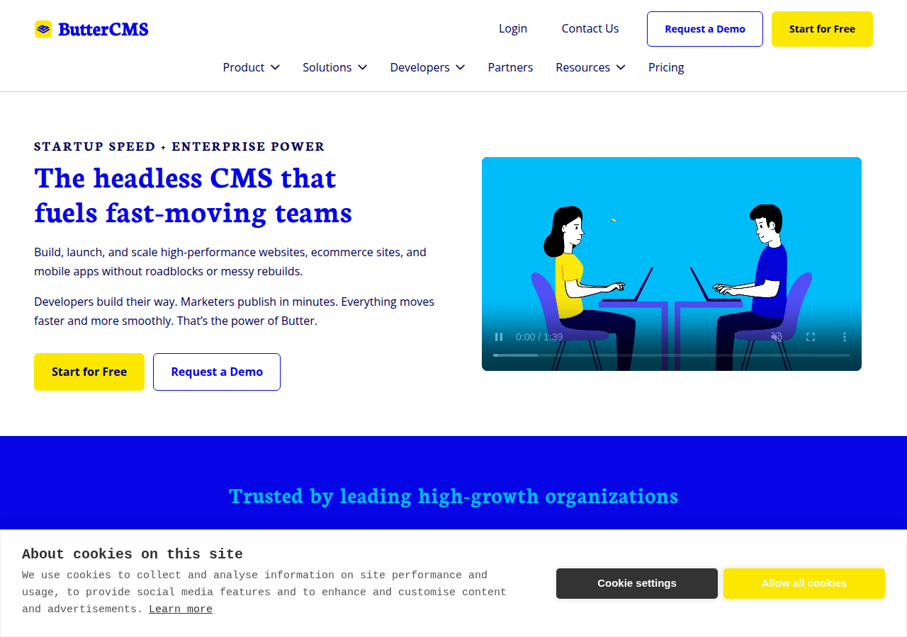 Screenshot of buttercms.com
