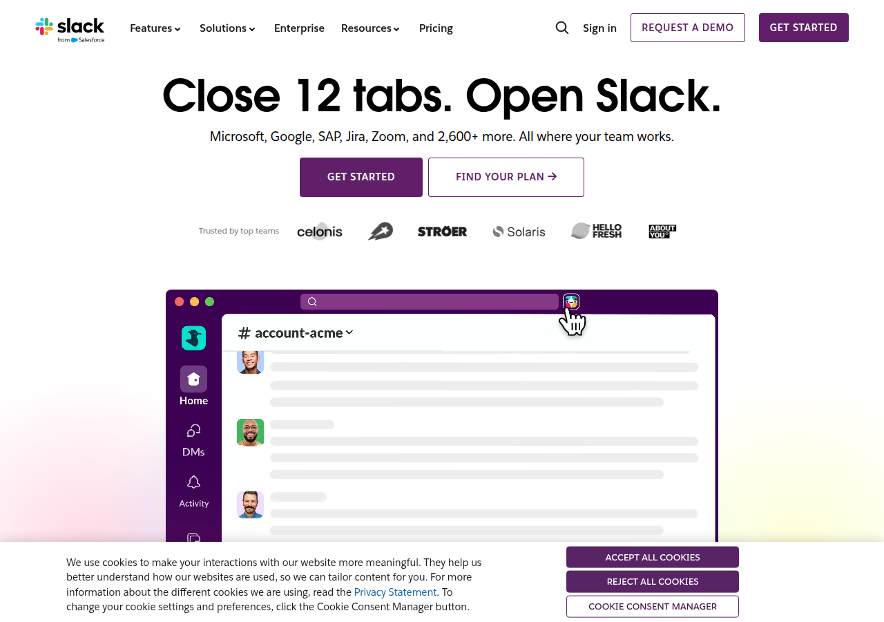 Screenshot of slack.com
