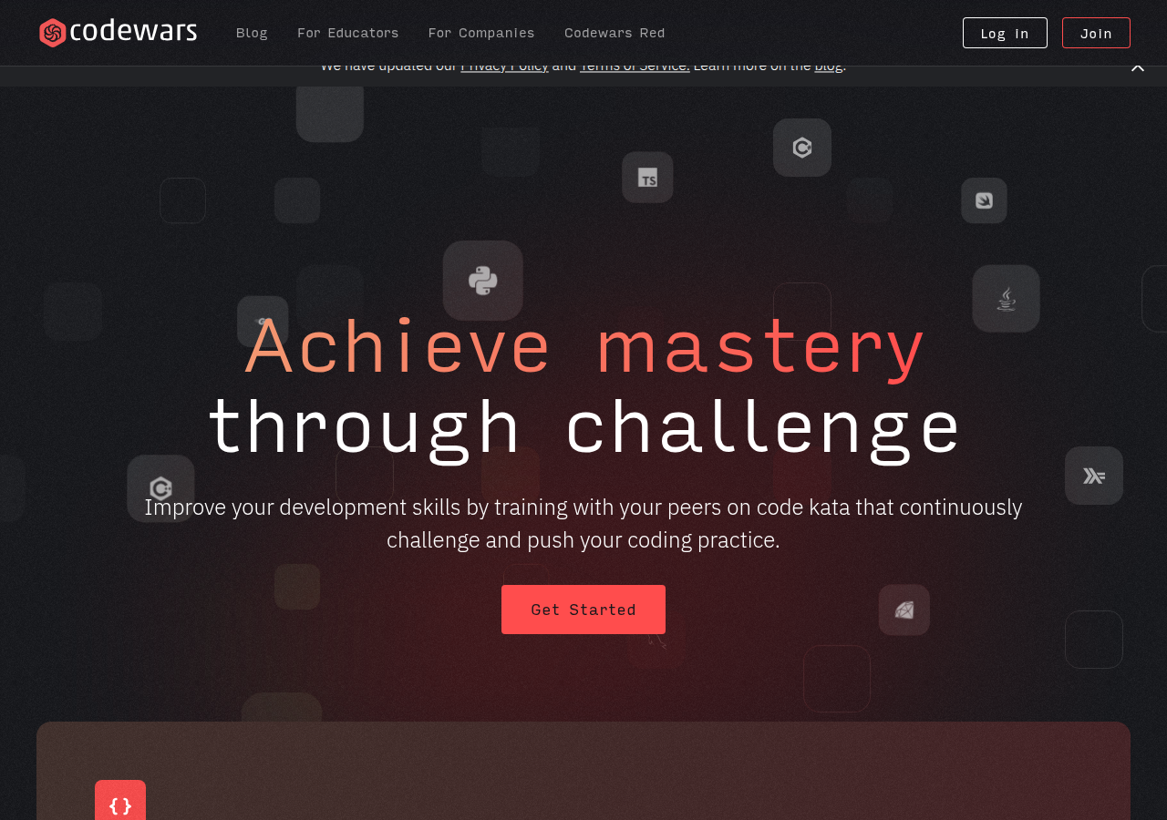 Screenshot of codewars.com