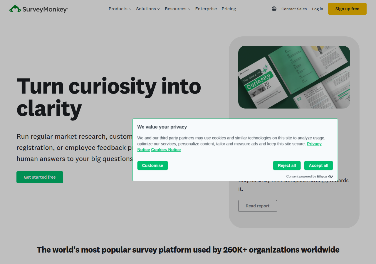 Screenshot of surveymonkey.com