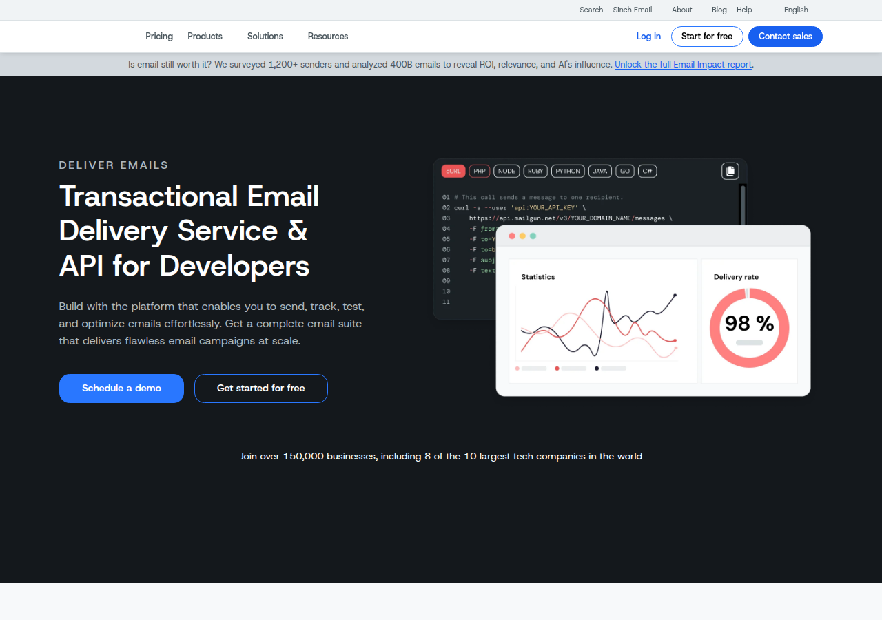 Screenshot of mailgun.com