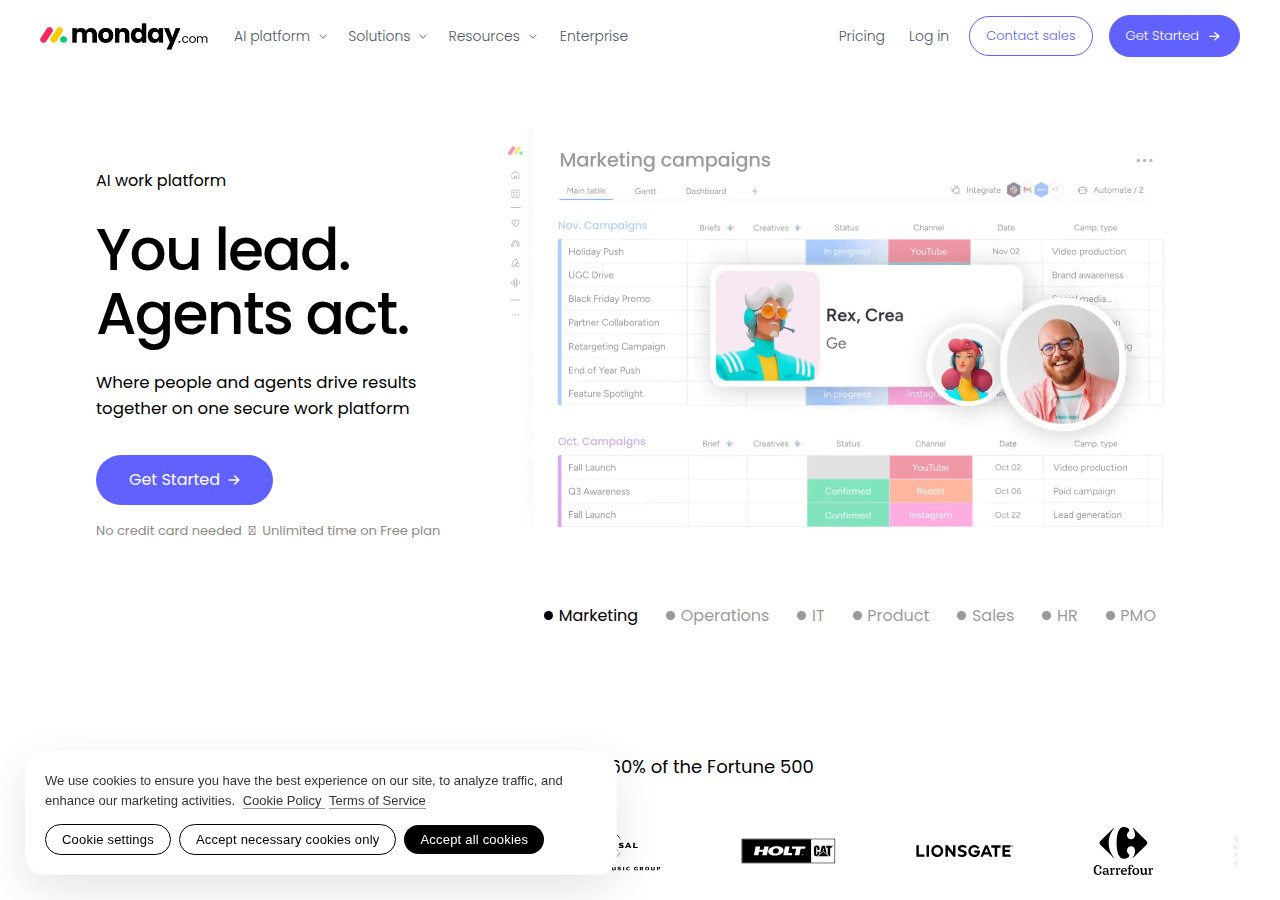 Screenshot of monday.com