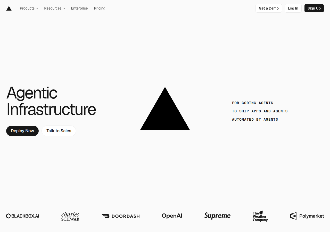 Screenshot of vercel.com
