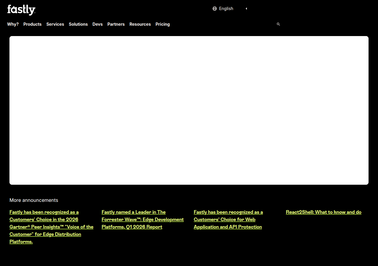 Screenshot of fastly.com