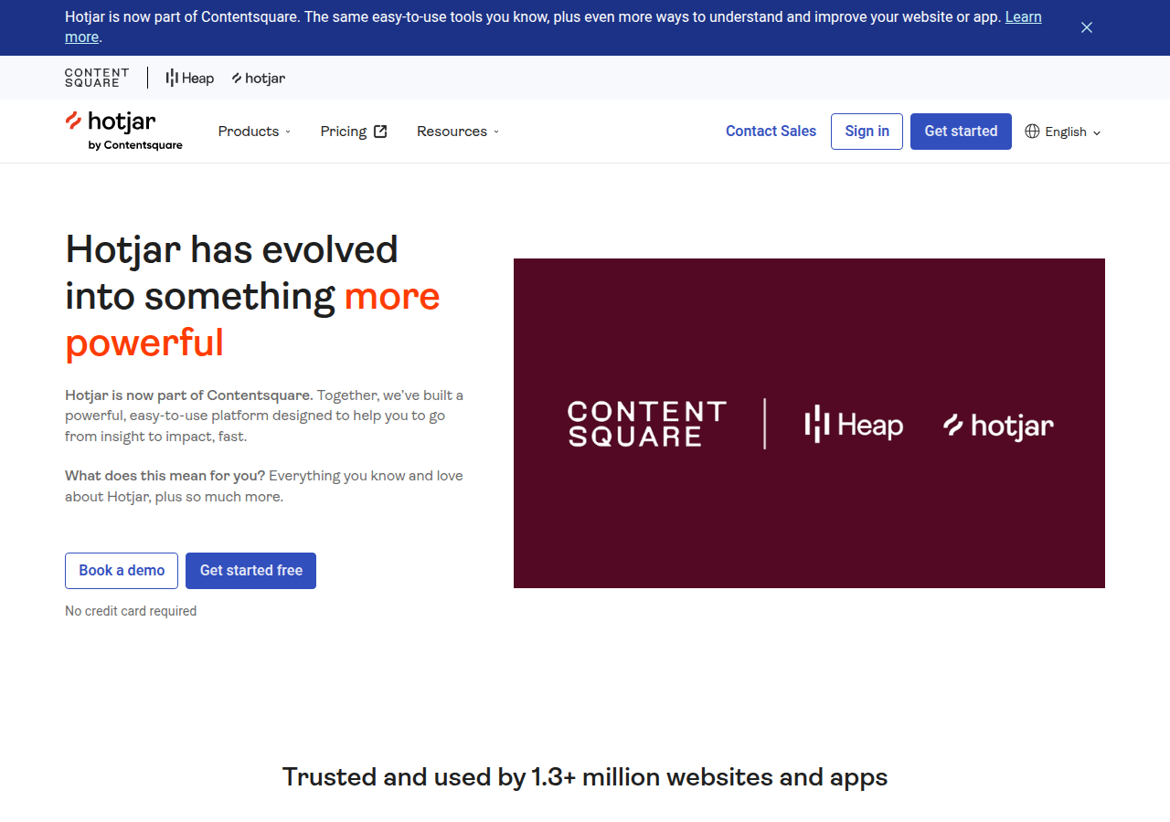 Screenshot of hotjar.com
