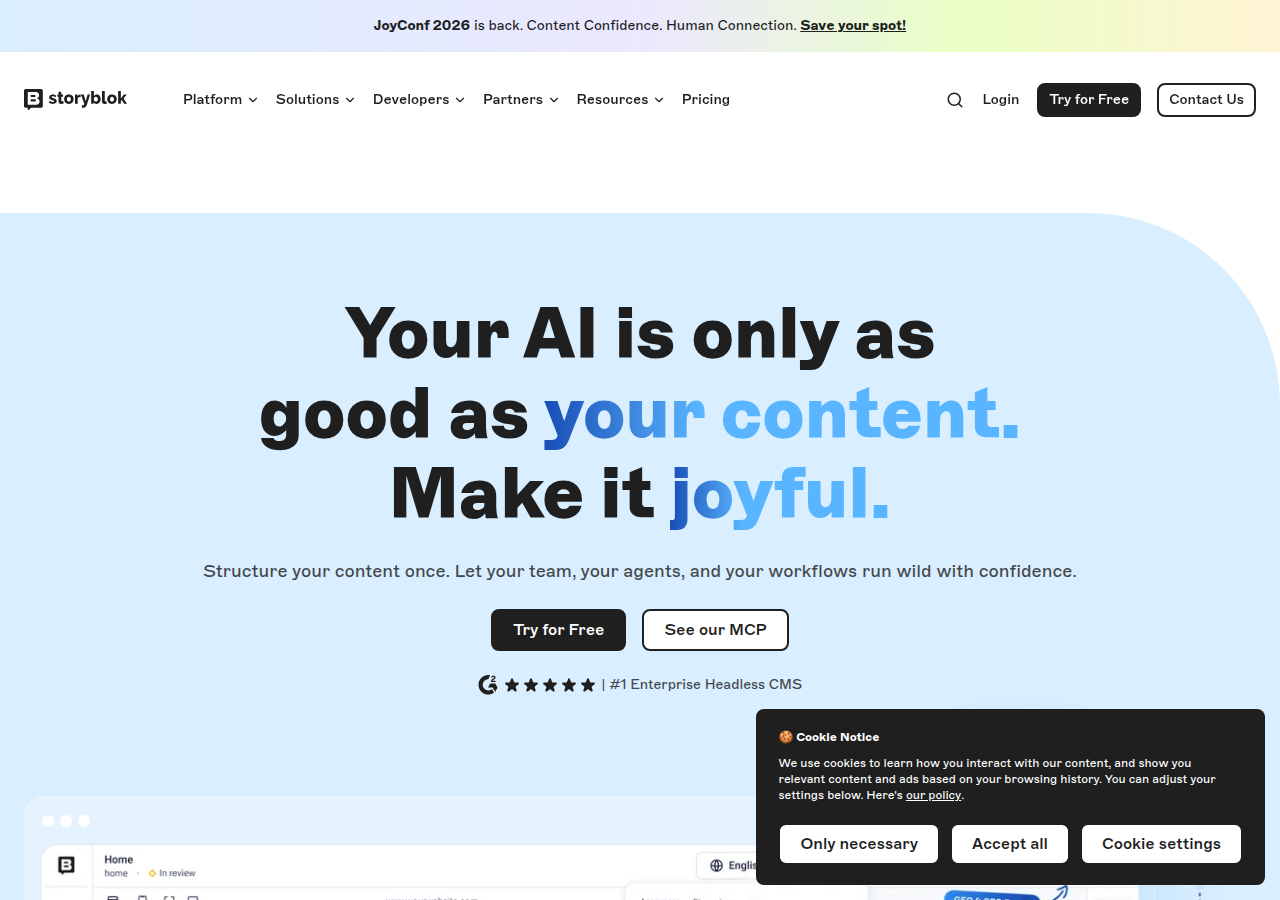 Screenshot of storyblok.com