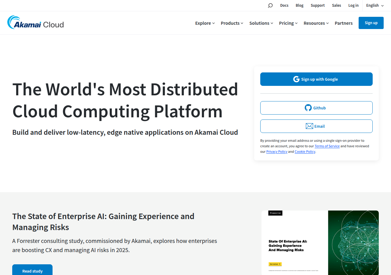 Screenshot of linode.com