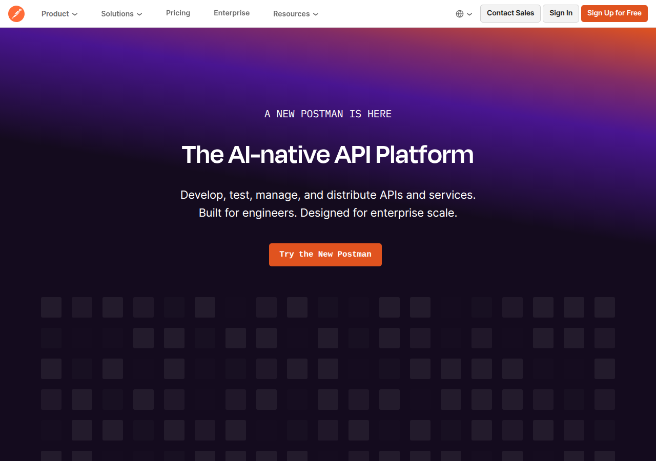 Screenshot of postman.com