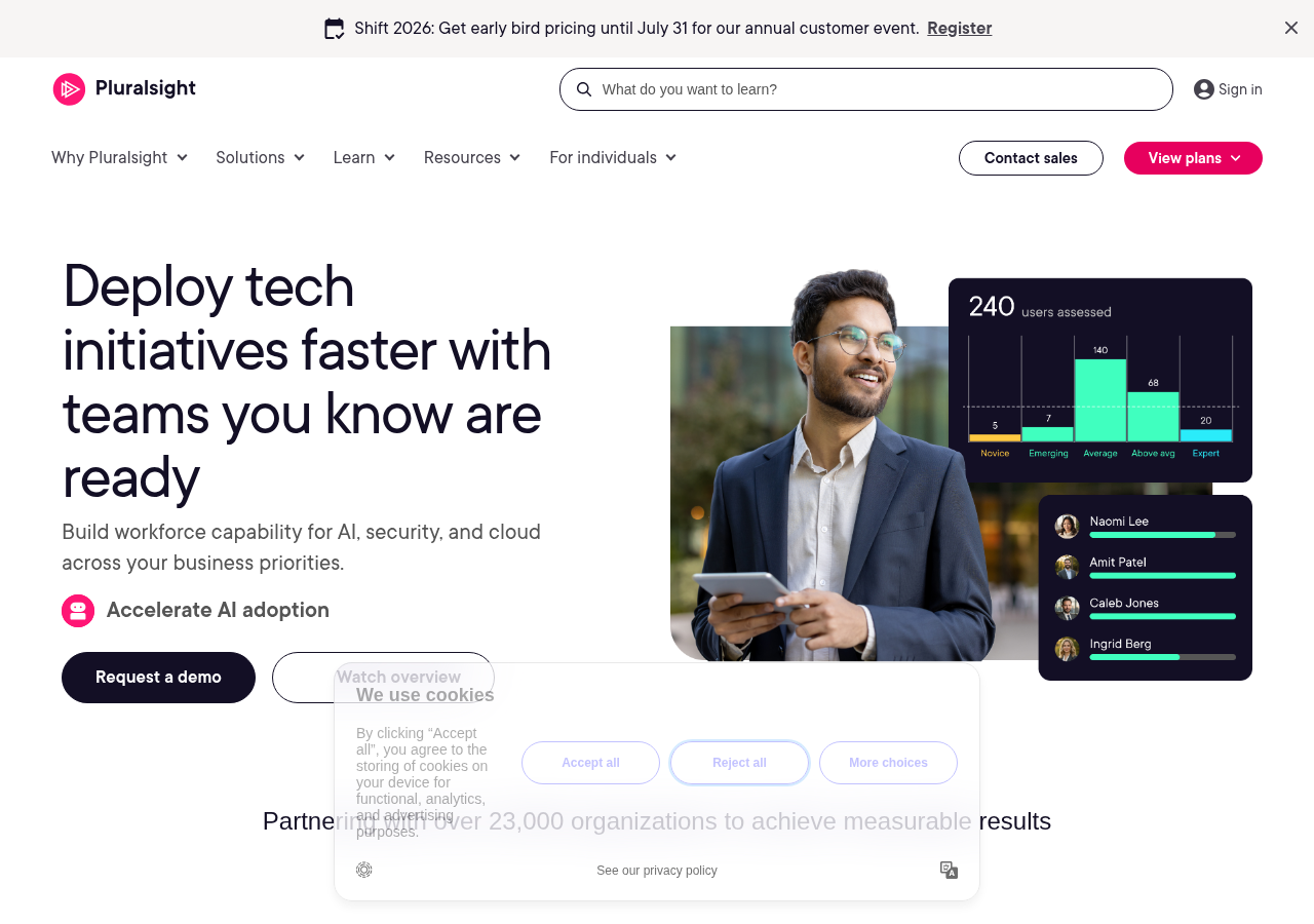 Screenshot of pluralsight.com
