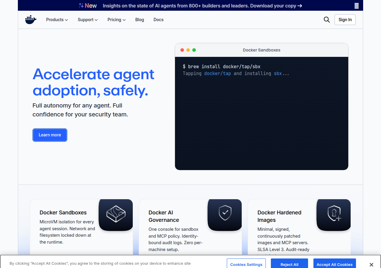 Screenshot of docker.com