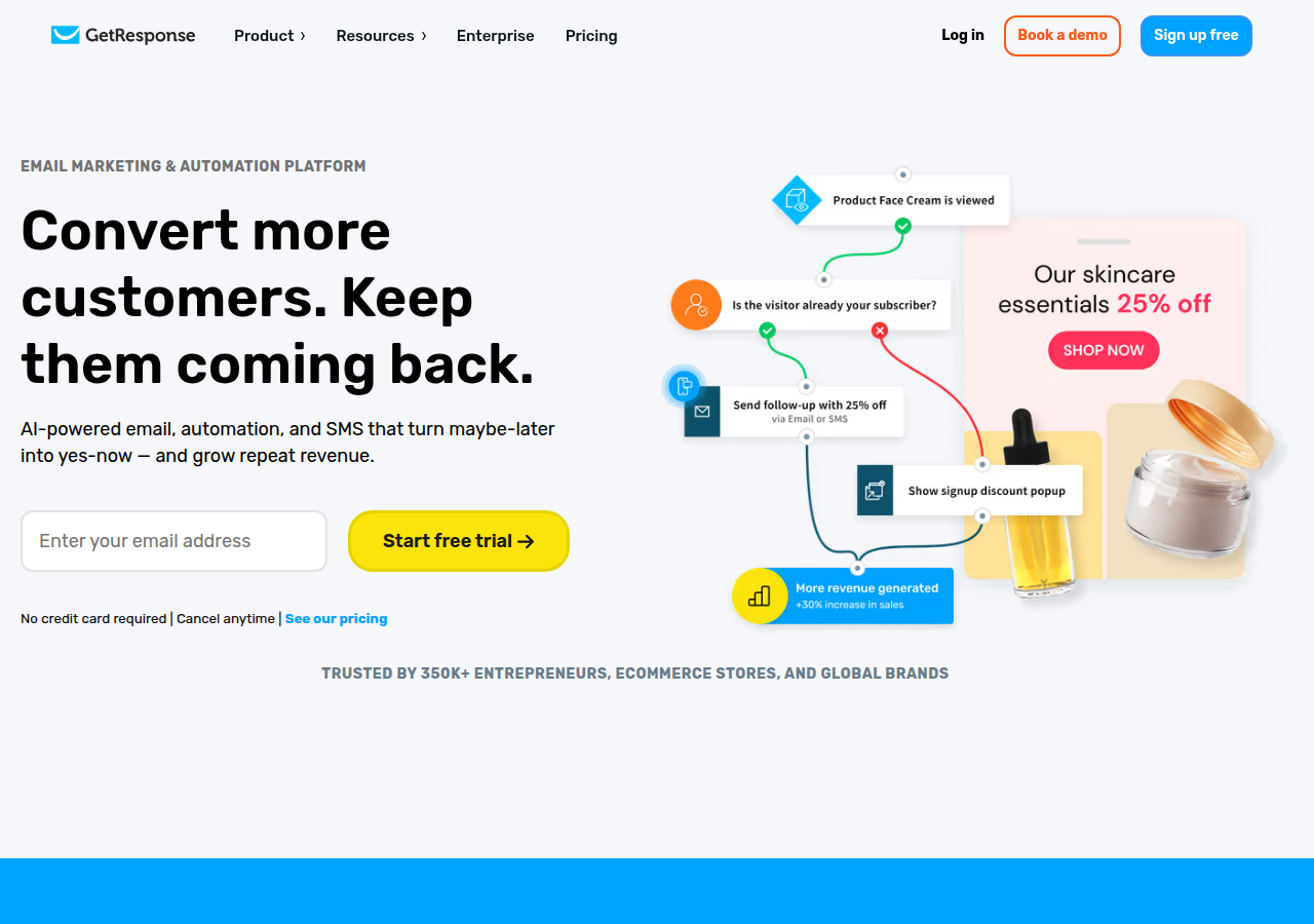 Screenshot of getresponse.com