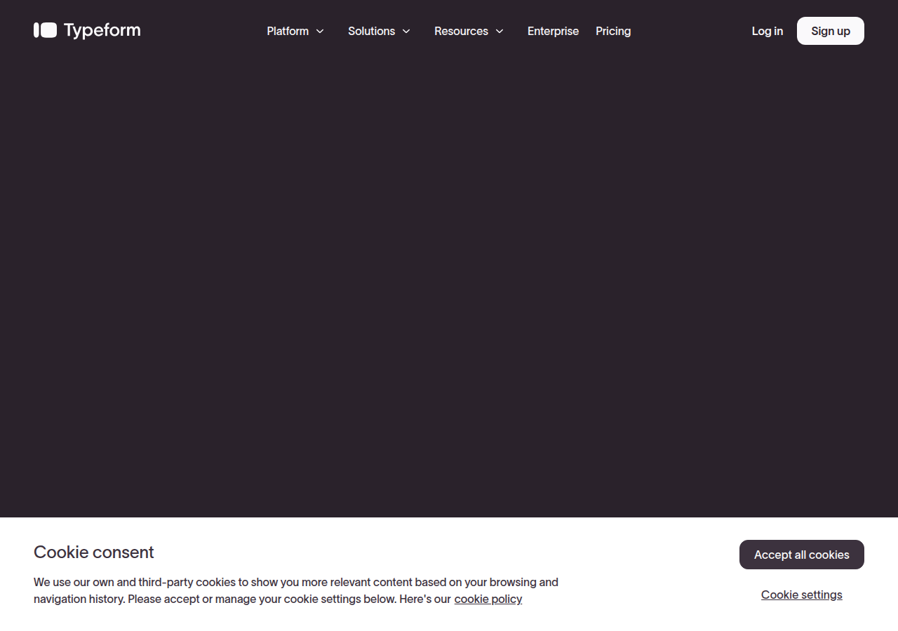 Screenshot of typeform.com