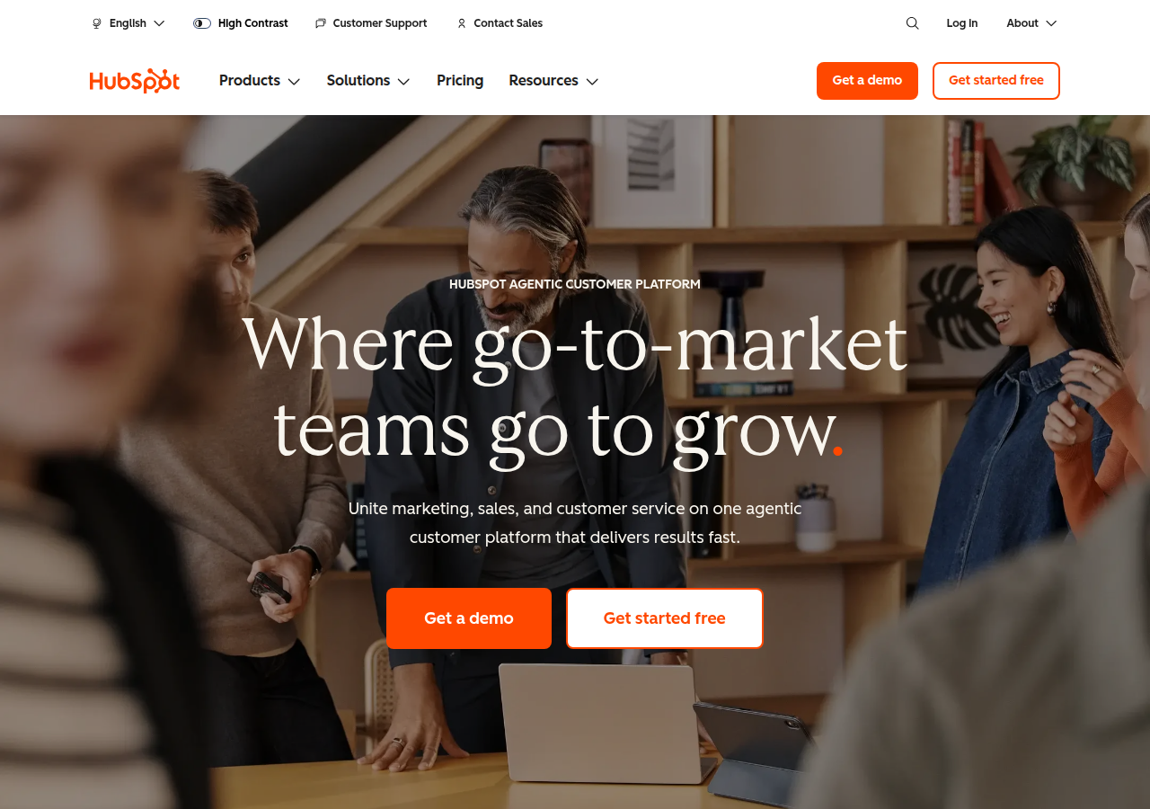 Screenshot of hubspot.com