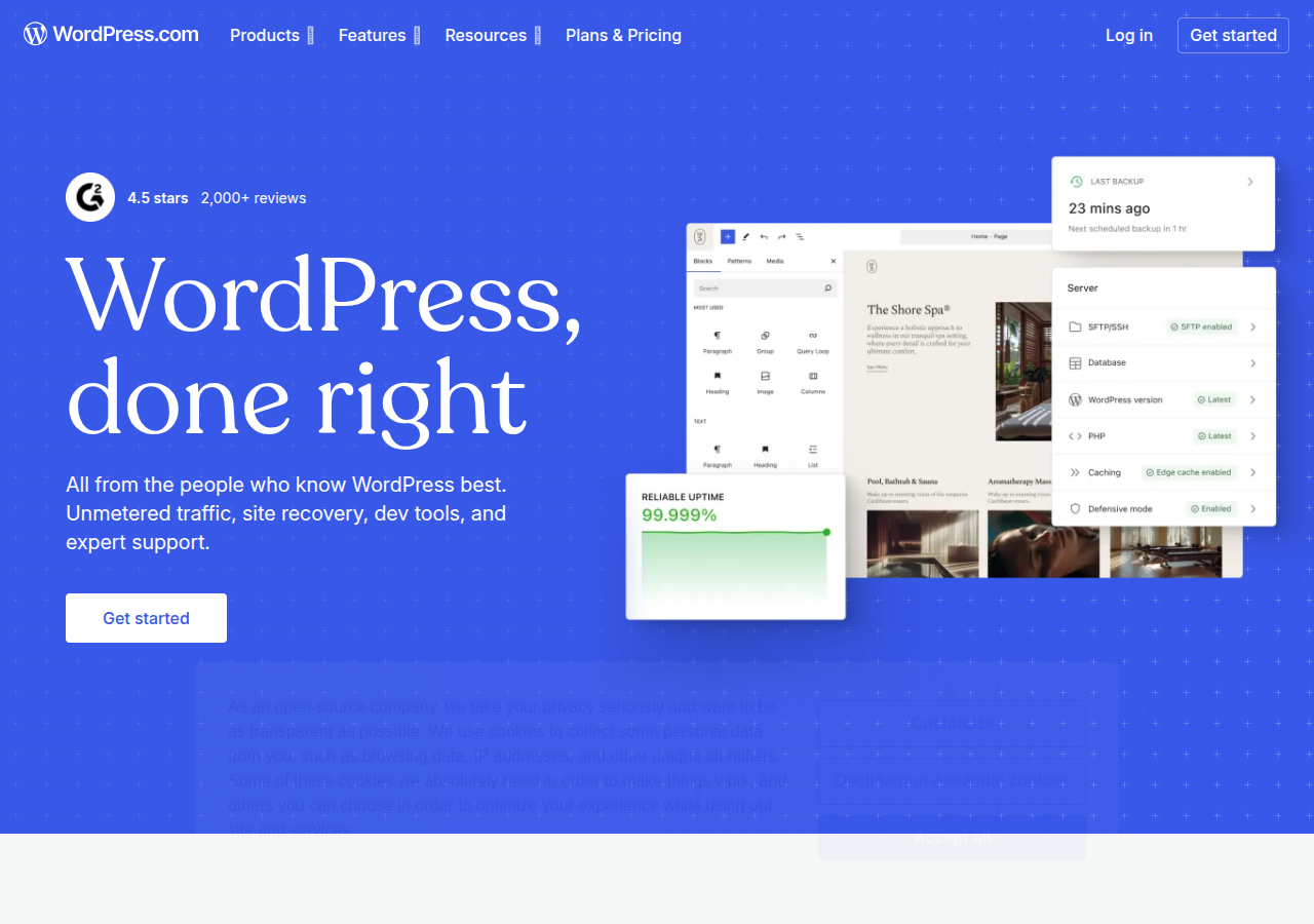 Screenshot of wordpress.com