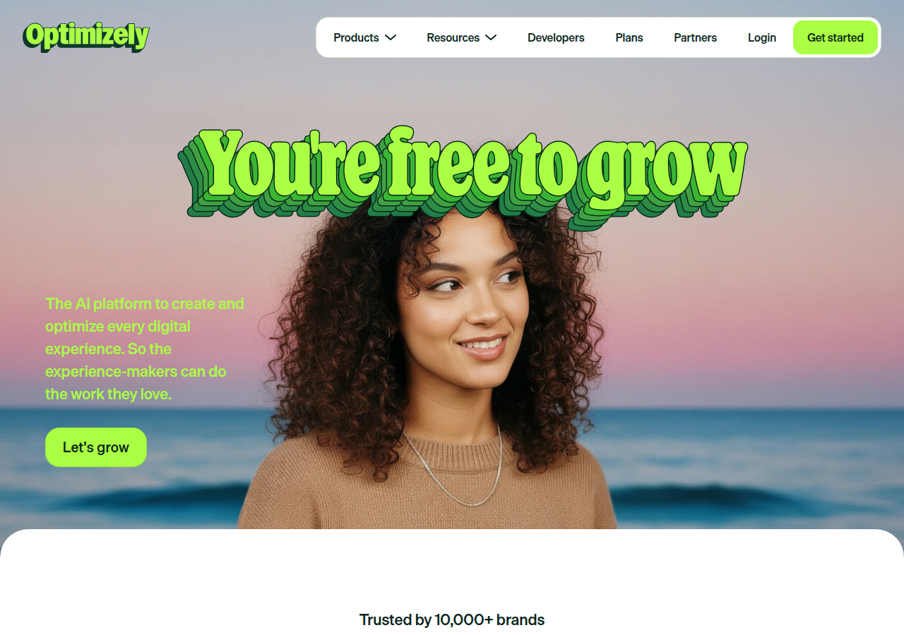 Screenshot of optimizely.com