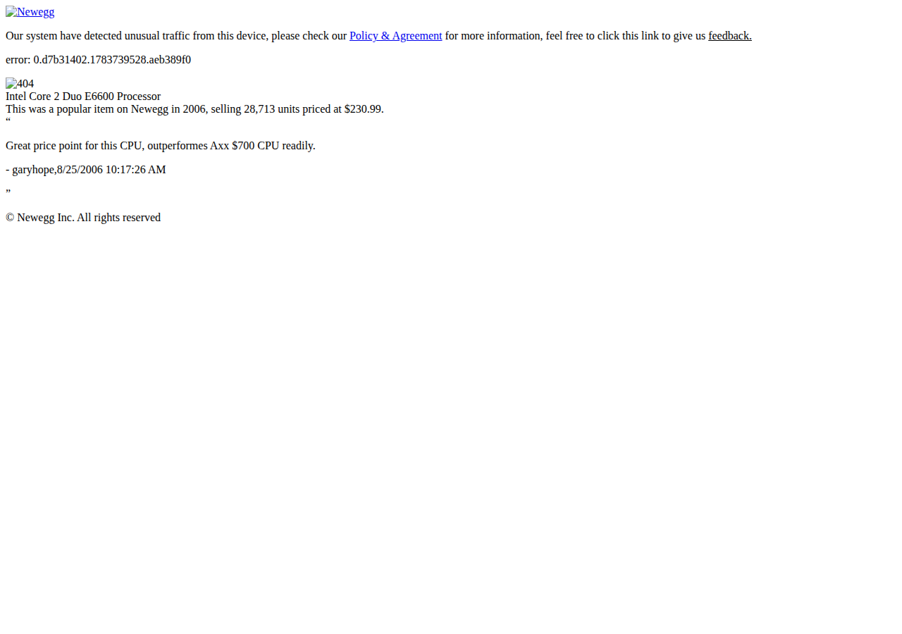 Screenshot of newegg.com