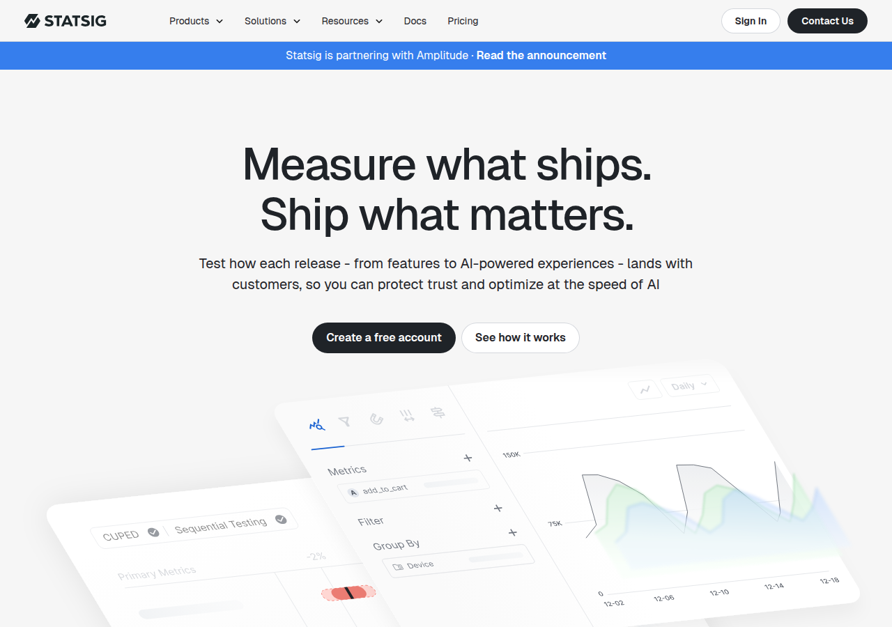 Screenshot of statsig.com