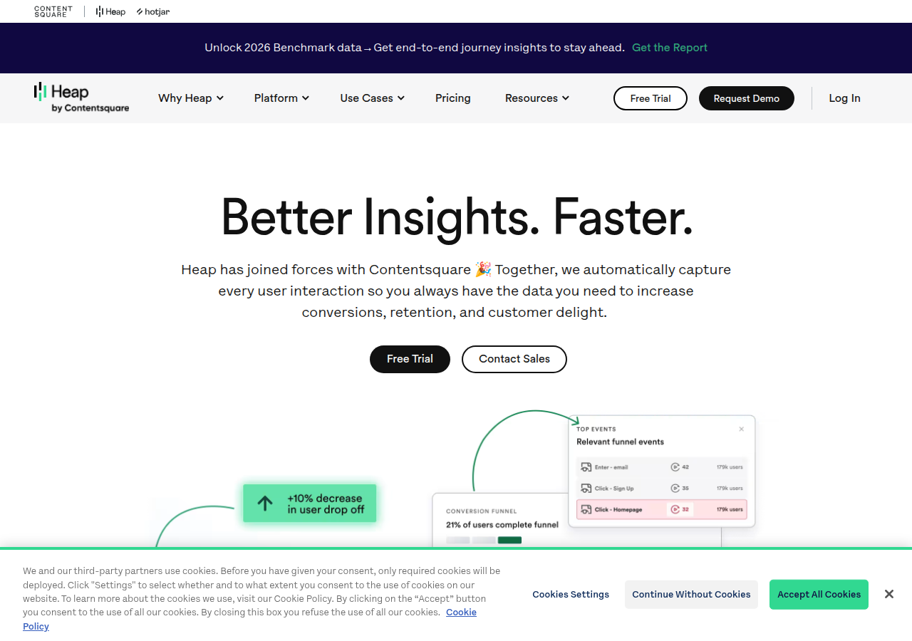 Screenshot of heap.io