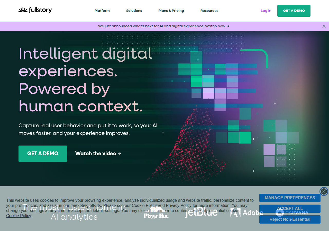 Screenshot of fullstory.com