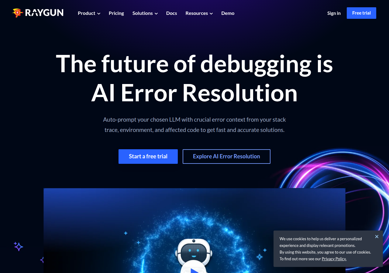 Screenshot of raygun.com