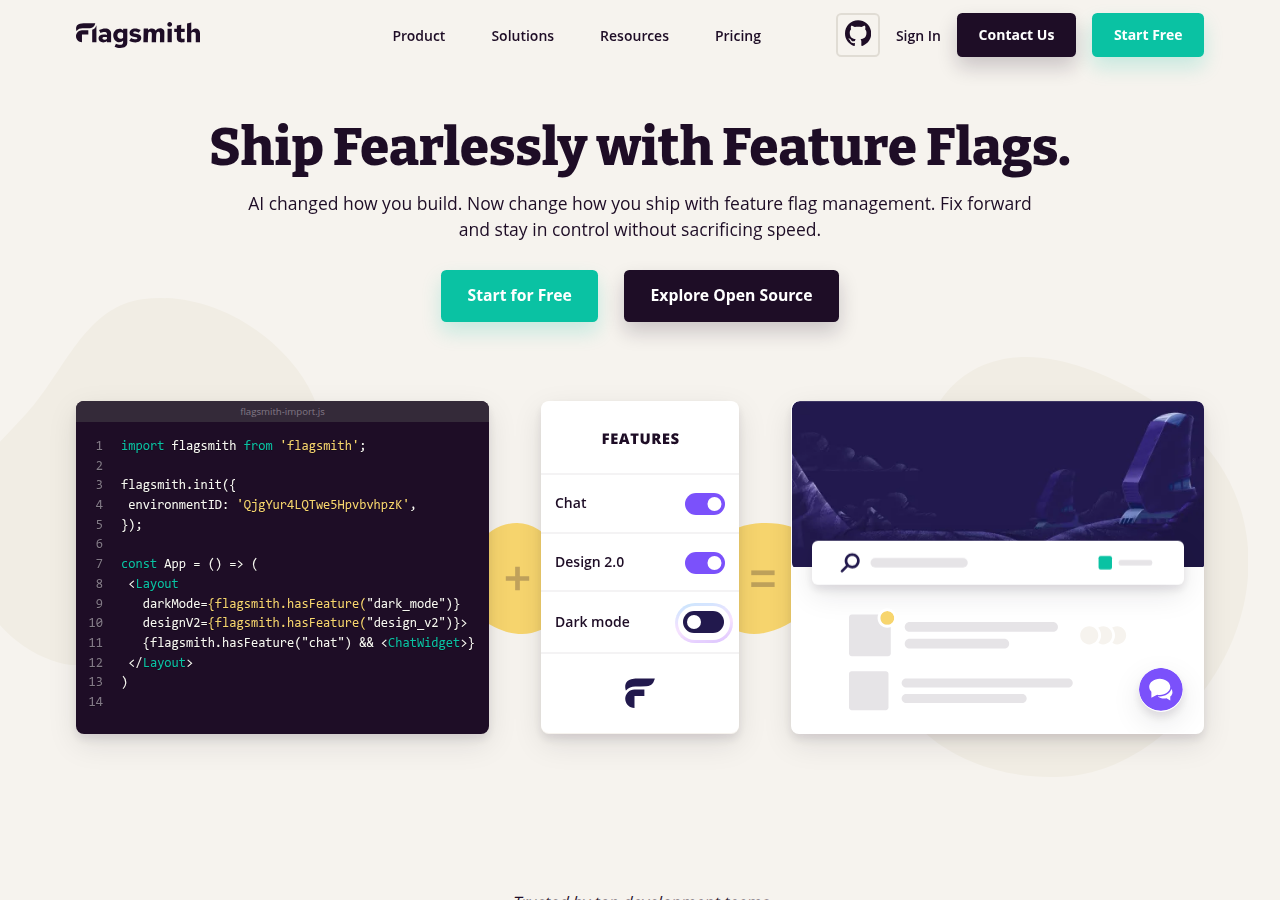 Screenshot of flagsmith.com