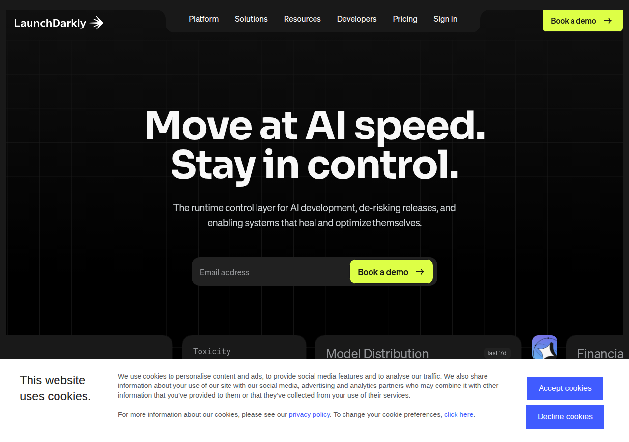 Screenshot of launchdarkly.com