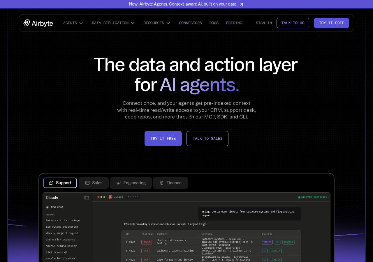 Screenshot of airbyte.com