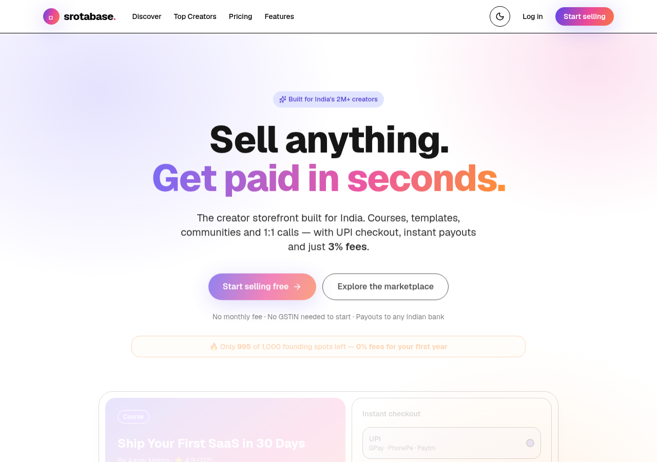 Screenshot of srotabase.com