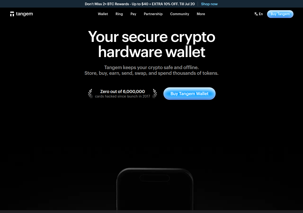 Screenshot of tangem.com