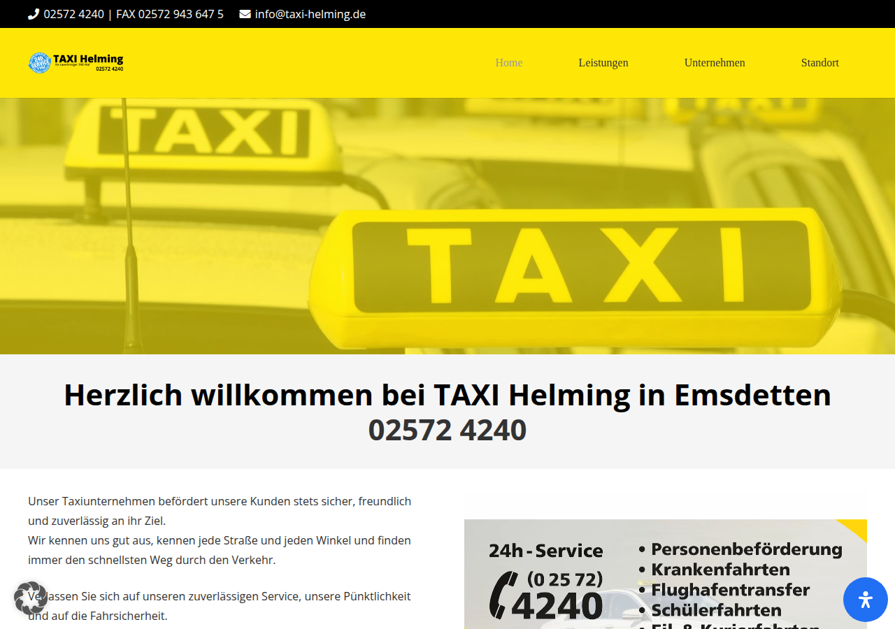 Screenshot of taxi-helming.de