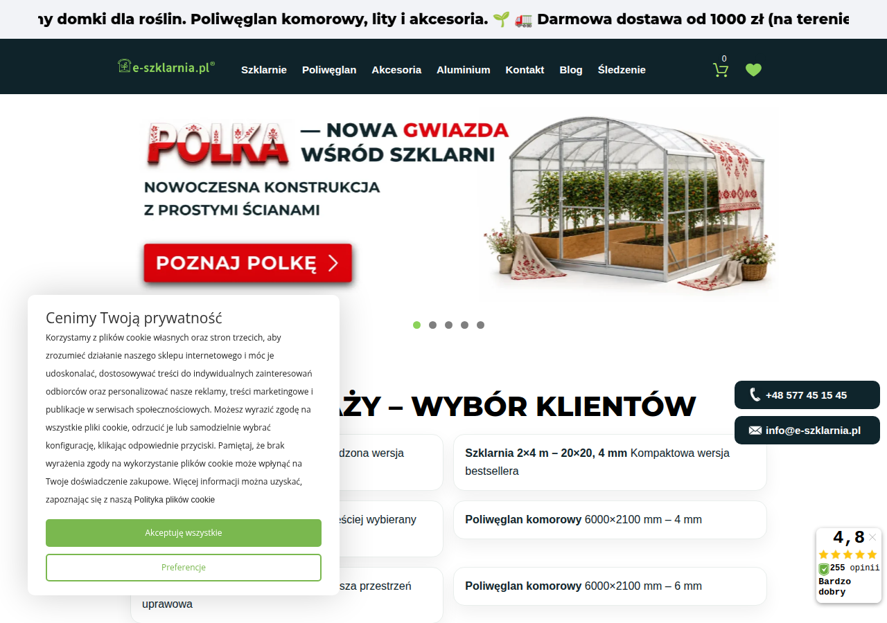 Screenshot of e-szklarnia.pl