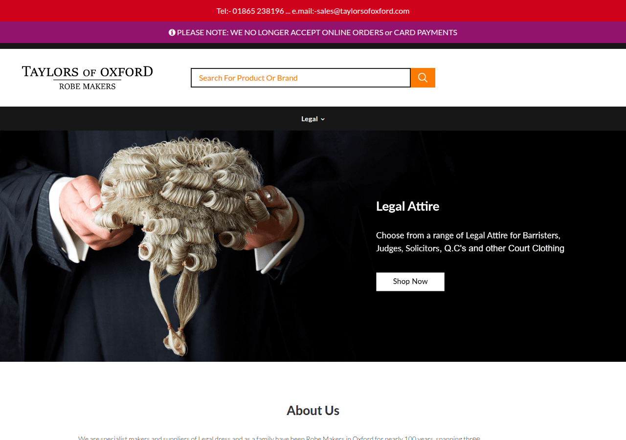 Screenshot of taylorsofoxford.com