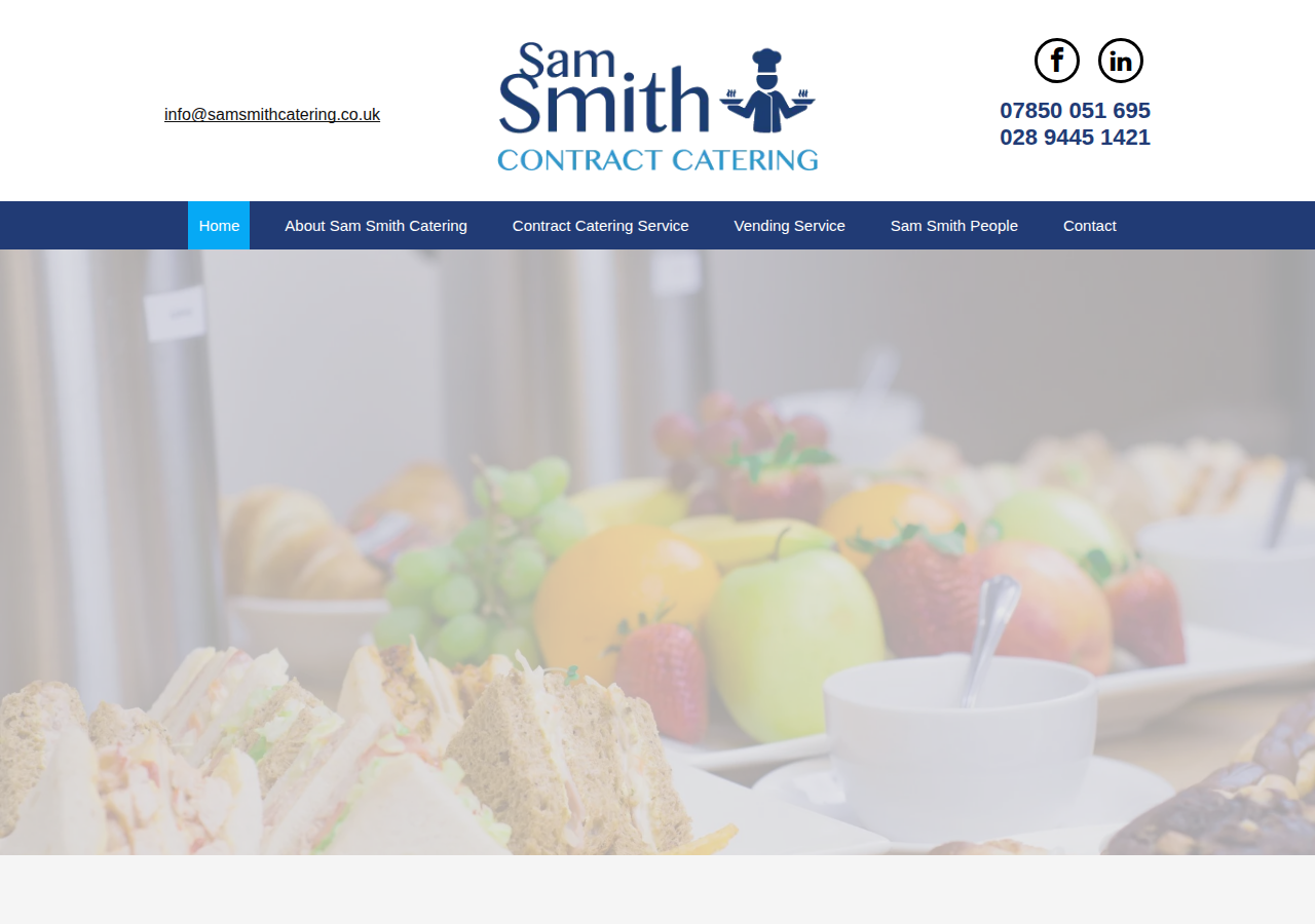 Screenshot of samsmithcatering.co.uk