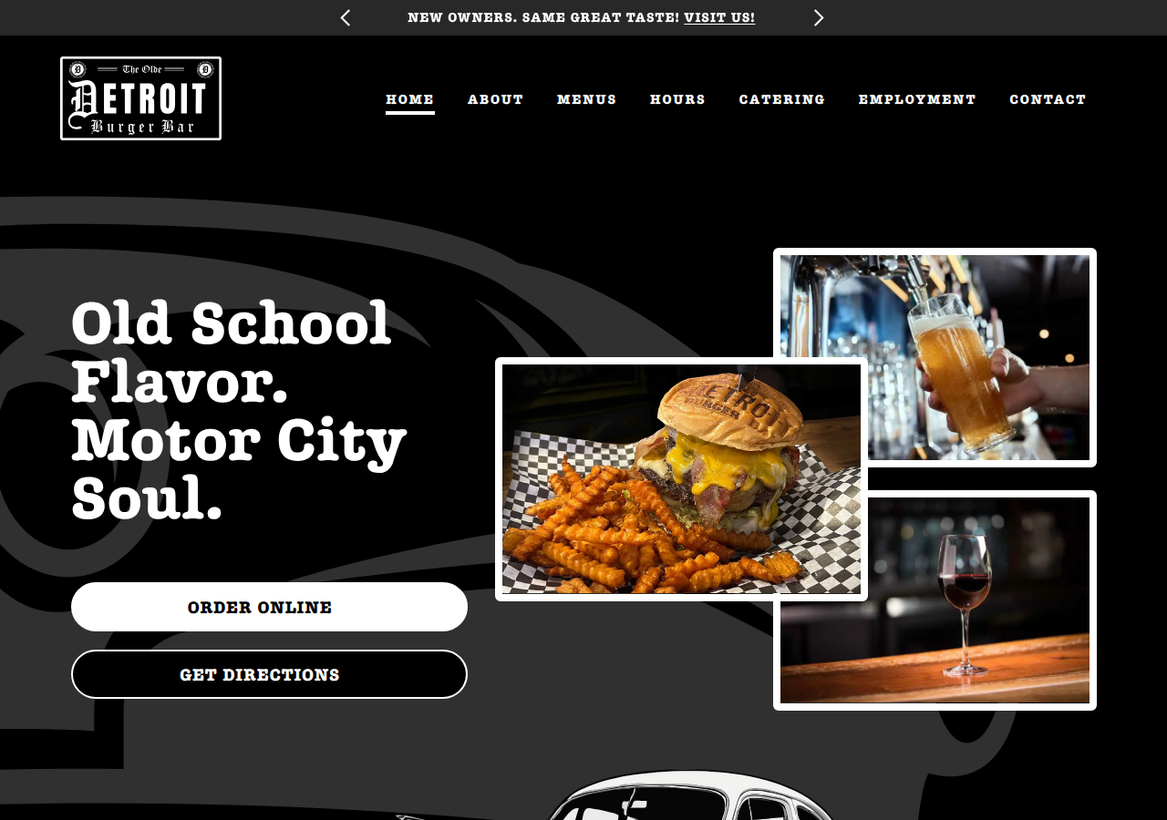 Screenshot of theoldedetroitburgerbar.com