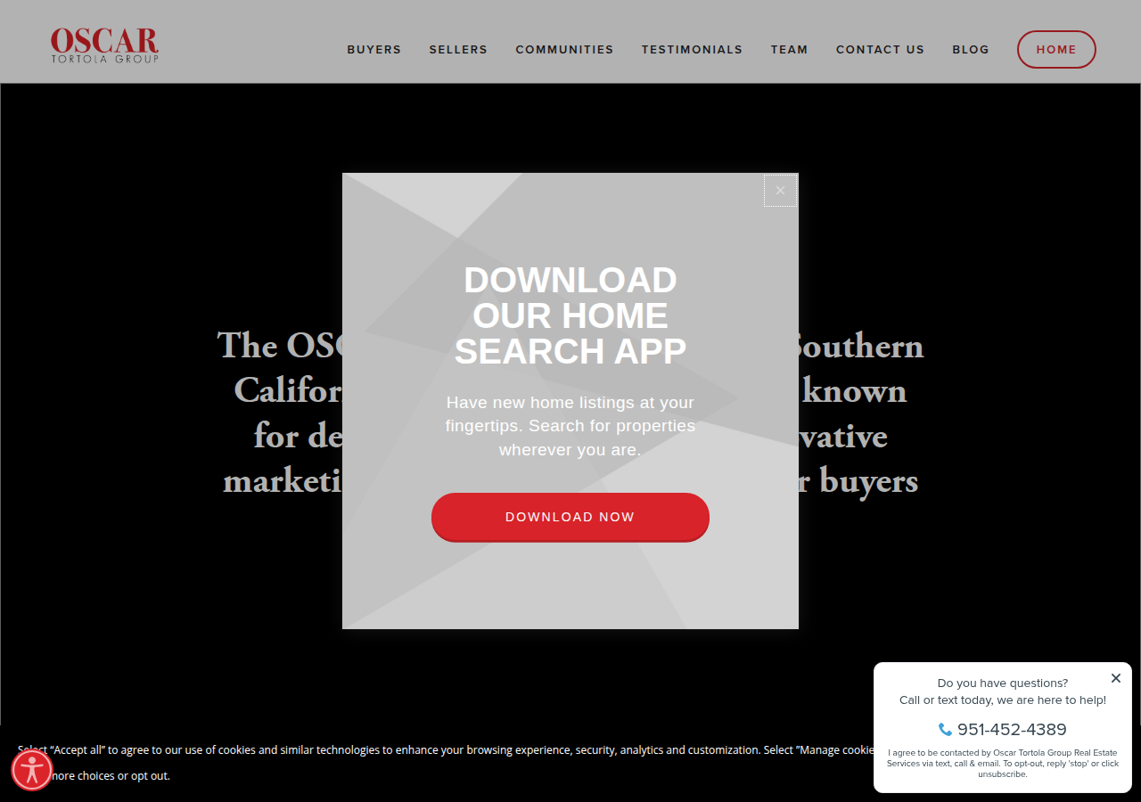 Screenshot of oscartortolagroup.com