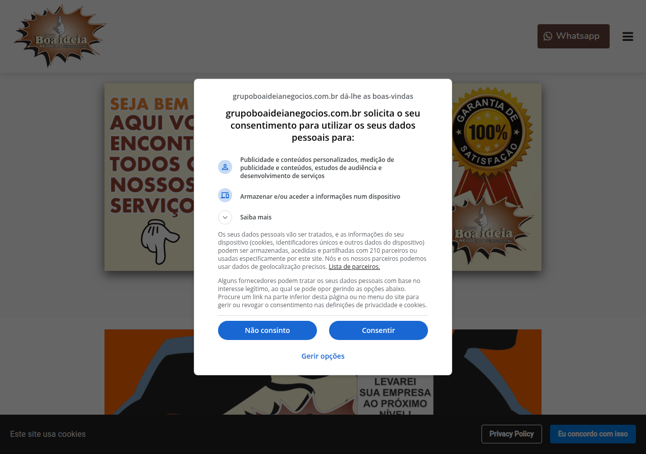 Screenshot of grupoboaideianegocios.com.br
