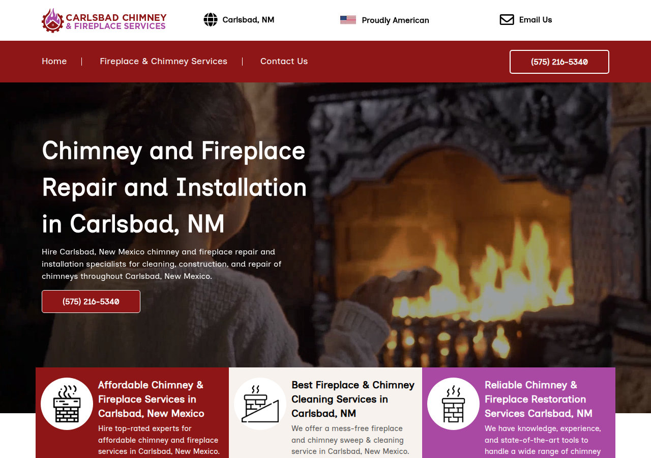 Screenshot of fireplacechimneycarlsbad.com