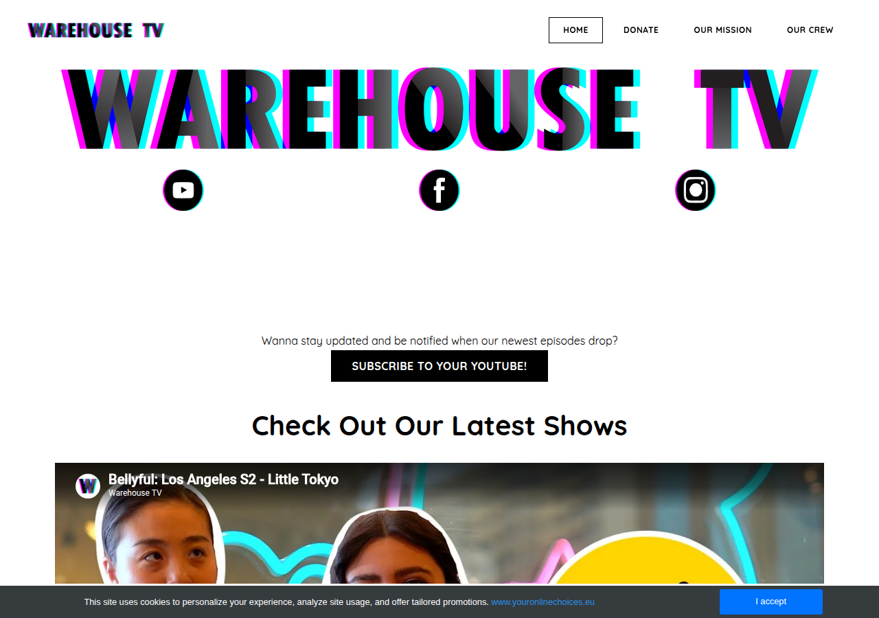 Screenshot of warehousetv.com