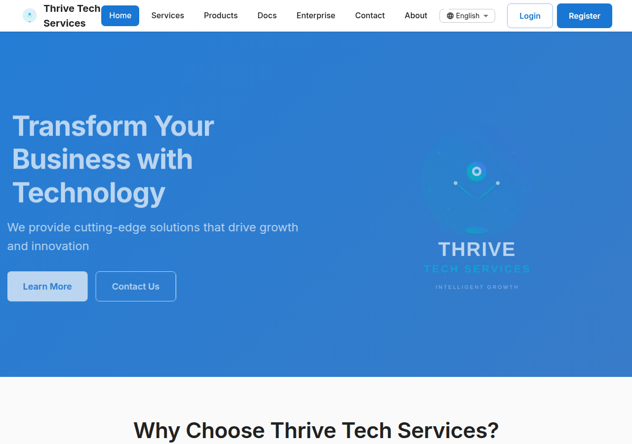 Screenshot of thrivetechservice.com