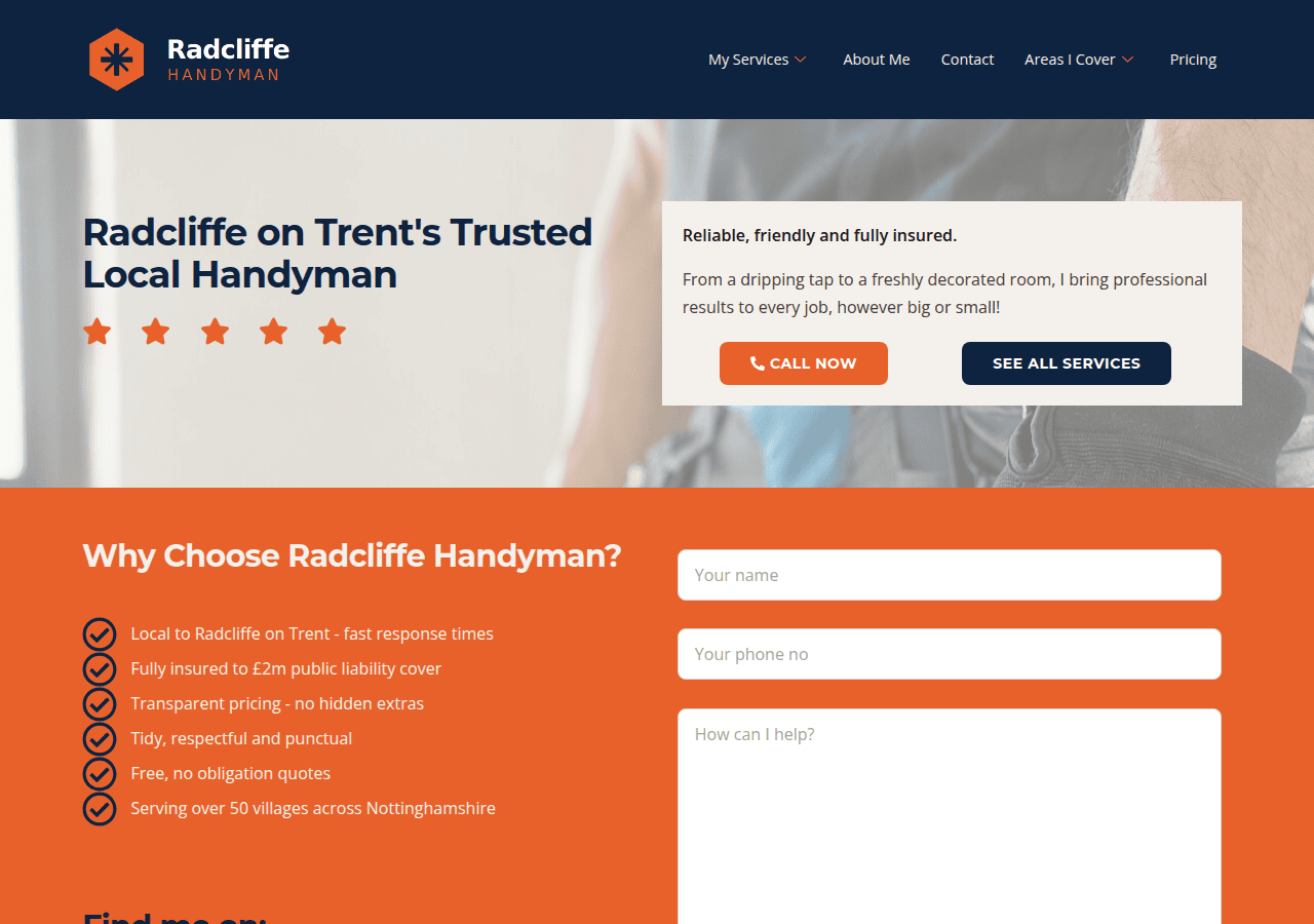 Screenshot of radcliffehandyman.co.uk