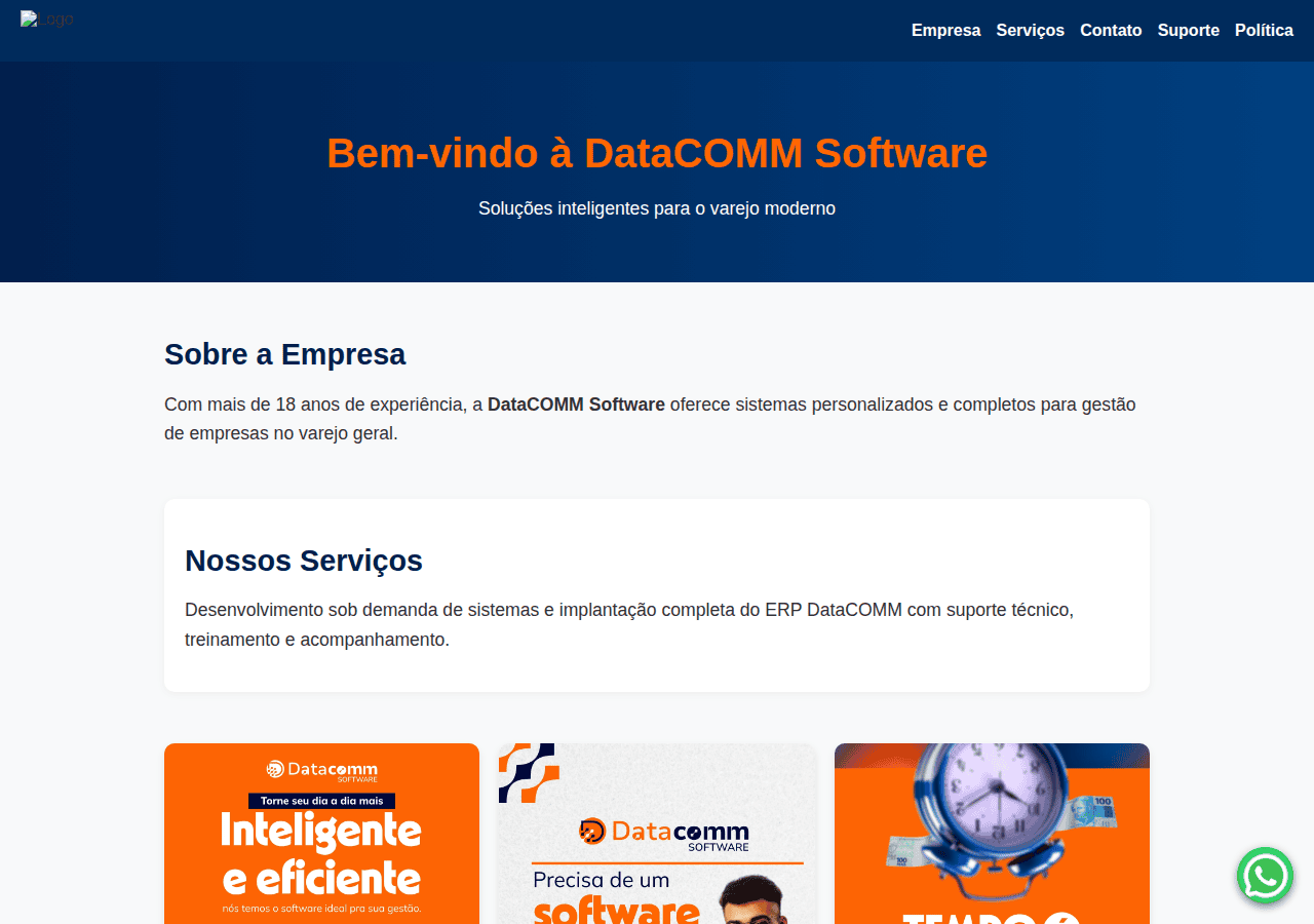Screenshot of erpdatacomm.com.br