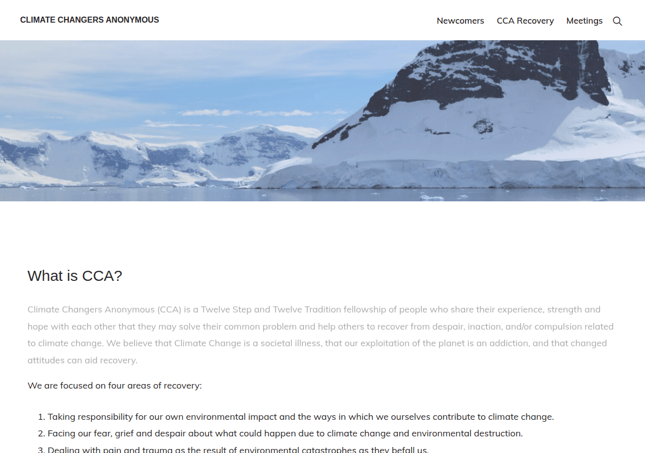 Screenshot of climatechangersanonymous.org