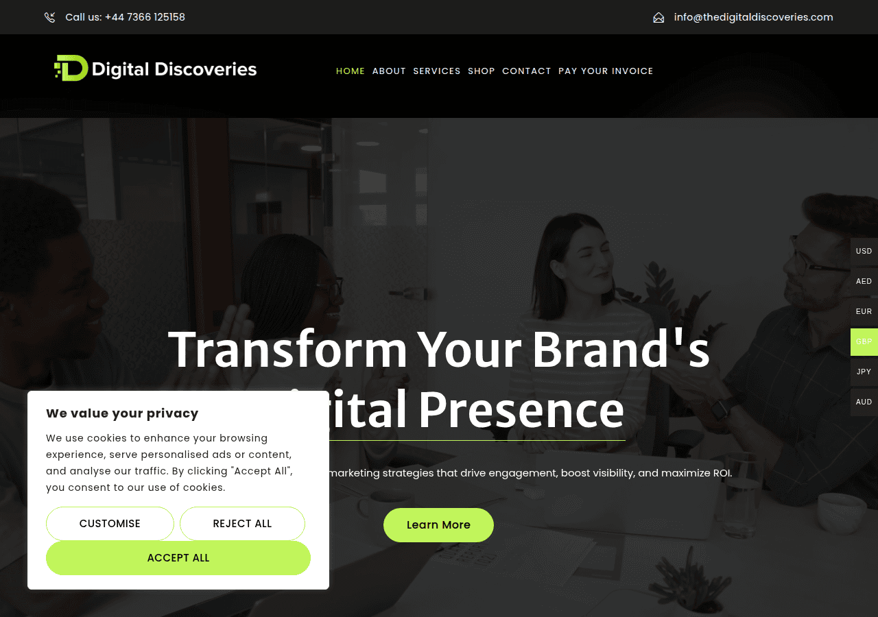 Screenshot of thedigitaldiscoveries.com