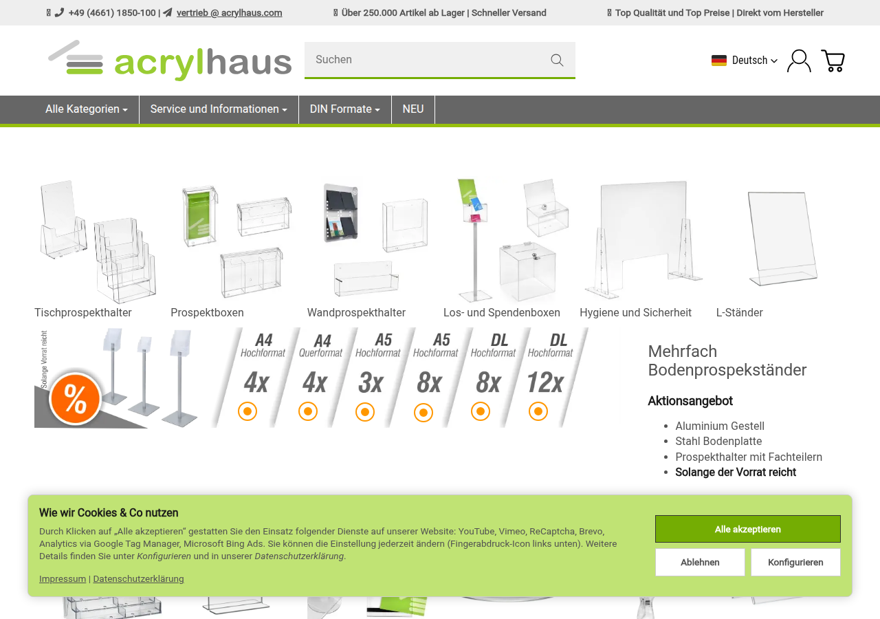 Screenshot of acrylhaus.com