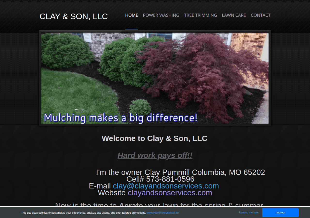 Screenshot of clayandsonservices.com