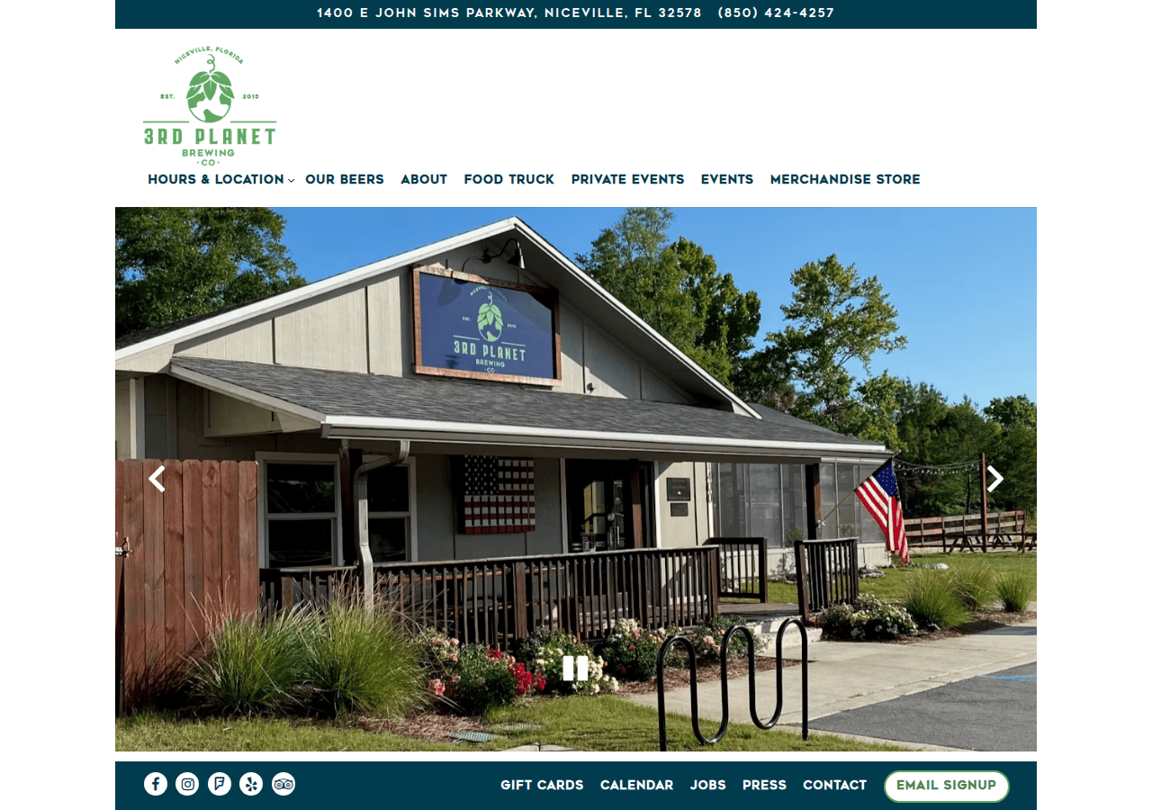 Screenshot of 3rdplanetbrewing.com