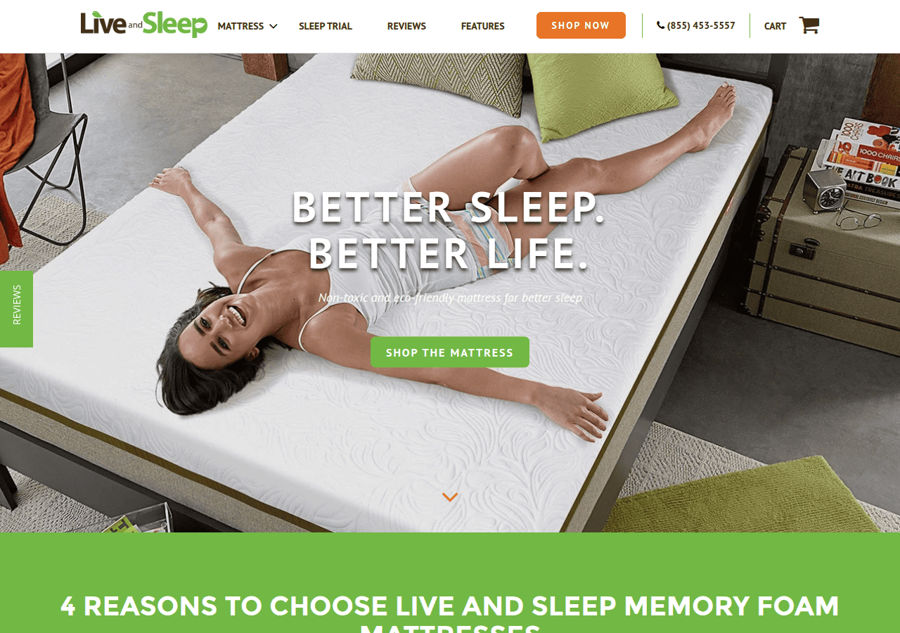 Screenshot of liveandsleep.com