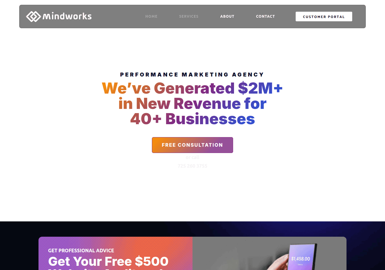 Screenshot of mindworksllc.com